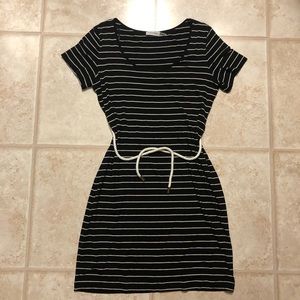 Calvin Klein Striped Dress with Belt